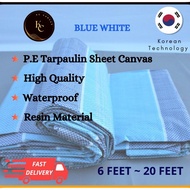 Blue White Canvas Tarpaulin Sheet Canopy Kanvas