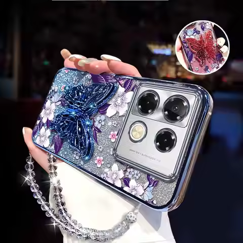 Note 40Pro Purple orchid Plating Bracelet Holder Phone Case For Infinix Note 40Pro 40 30Pro 30Vip 30