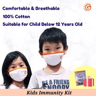 [Ready Stock SG + FREE DELIVERY] 2 PLY - Reusable Kids Face Mask / 100% Cotton/ Washable.