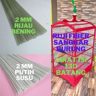 HIJAU 2mm milky white and clear green Fiber bars 1 bundle contains 130 bars. Bars is enough for 1 bi