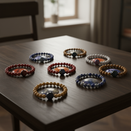 Solar System 8 Planets Bead Stretch Bracelet Natural Stone Unisex Everyday Street Style