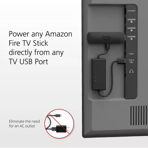 Power Cable Adapter for Amazon Fire TV Stick, Power Fire TV Stick Directly from TV USB Port (Elimina