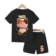 FLUFFY MEATBALL MOTIF BOYS AND GIRLS SUITS BOYS AND GIRLS CLOTHES/ CHILDREN'S T-SHIRT/ SET FOR BOYS 