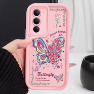 MAWAR Casing hp for Xiaomi Redmi 15 4G 15 5G 15C 4G 15C 5G Case Rose and Butterfly Paint Style Silic