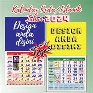HOT ITEM  Kalendar 2024 - 10pcs Kalendar Kuda dan Kalendar Islam bercetak untuk tahun 2024