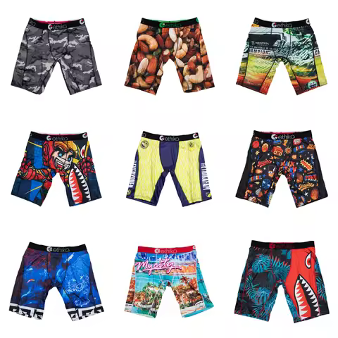 ETHIKA 1Pcs Men Underwear Boxers Breathable Mesh Crotch Man Underpants Plus Size L-3XL Mens Panties 