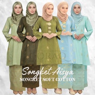 Hot Selling | Baju Kurung Pahang Songket Tenun Soft Cotton bunga tabur.