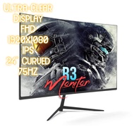 R3 Monitor 24" Semi Curved, IPS, FHD 1920*1080 Flat, Frameless, Ultra-Clear Display, 75HZ Gaming