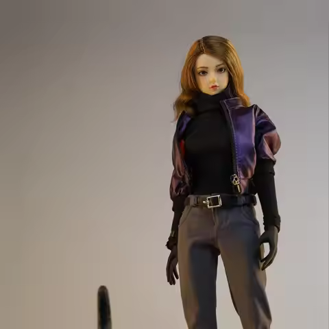 NEW 1/6 Scale female clothes Short half sleeve jacket with zipper fit 12 inches TBLeague S21 JIAOU a
