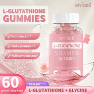 BIYODE Gummy L-Glutathione - Kulit Cerah & Lembap | 500mcg Gluta + Biotin | Vitamin C, D, E & Asid P