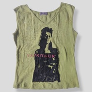 Vintage Espirit Mur Light Green Woman Graphic Top | 90s Y2K Hysteric Glamour Morgan de Toi