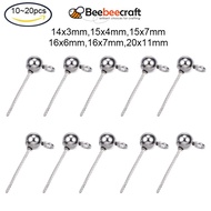 BeeBeecraft 10-20 Pcs 304 Stainless Steel DIY Craft Earrings Pin Stud