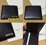(最後1個) 清貨價 全新 Agnes b VOYAGE Wallet 黑色 紋路 鐵牌 LOGO 真皮 銀包 錢包 (保証專櫃正貨) 男裝 ***不帶原裝盒***