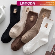 [1 PAIR][Lamoda]DARA Women Teddy Tube Cotton Long Sock 1 Pair Students Casual Pile Stockings Socks Stoking Muslimah女袜子