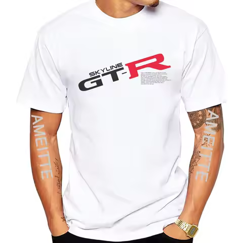 Unisex Men Short Sleeve Funny JDM Skyline R32 R33 R34 R35 GTR Evolution T-Shirt Hip Hop Casual Boy T