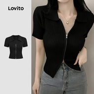 B172-JAN26-B-1-Thick Pit Strip Texture Lapel Short-Sleeved T-Shirt-TSB172P2D962