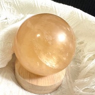 Crystal.EAA 黃方解石 水晶球 小月亮 84mm