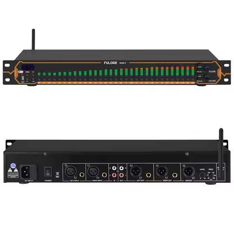 FULUODE M208-P 31-band Digital Equalizer with Anti-Feedback Compressor Designed for Home Karaoke Liv