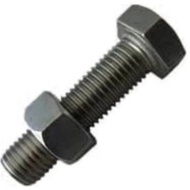 Bolt nut 5/ 16 inch in 2 to 10 cm coarse black UNC hex nutBolt