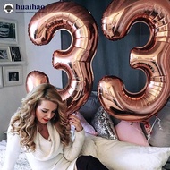 HUAIHAO 16 Inch Foil Birthday Balloons Number Balloon Happy Birthday Party Decoration Rose Gold Figu