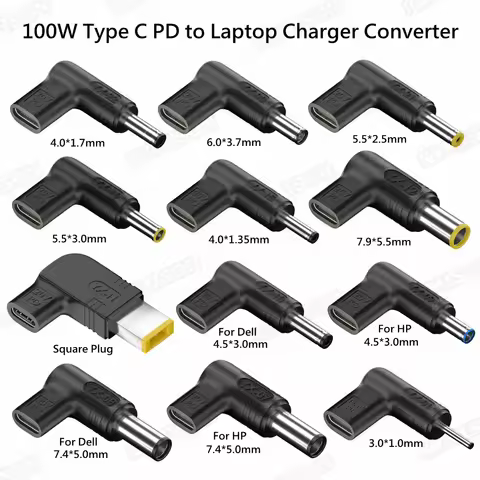 PD 100W Type C to Universal Laptop Charger Converter for Asus Lenovo Hp Dell Acer Samsung USB C Fast