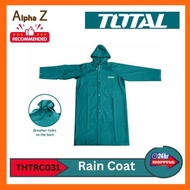 TOTAL Rain Coat, Waterproof PVC, Hooded + 2 Pockets w/ Flaps, Breathable Holes at the Back - THTRC03