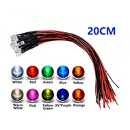 CHIP 10Pcs 3mm LED Diode 12V Warm White Red Green Blue Yellow Orange UV Purple Pink Prewired 5 9 12 