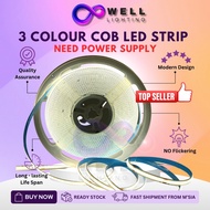 Lampu Jalur 3 Warna COB LED Strip Lights 3 Color 5M 10M DC 24V Power Supply Flexible LED Tape Lamp K