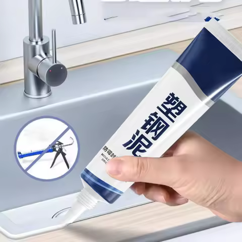 60ml Plastic Steel Mud Waterproof Glue Kitchen and Bathroom Anti-mildew Glue Epoxy Resin Leak Pluggi