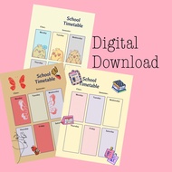 Schaciyo School Timetable STT11126 (DIGITAL DOWNLOAD)