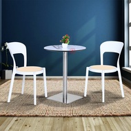 Bar Table with Chrome Leg | Coffee Low Table | Cafe Table | Cafe Furniture | Meja Kopi | Meja Bar | 