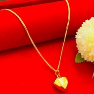 Jg GOLD KOREA/BANGKOK SADUR 24K 916 JEWELLERY NECK CHAIN LIPAN LONG 45/50/60/70CM EMPTY FAT LOVE PEN