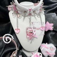 Mine Series Jewelry cos Collar y2k Pink Medical Wings y2k Asian Culture Leather