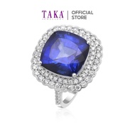 TAKA Jewellery Lab Grown Blue Sapphire and Diamond Ring 10K