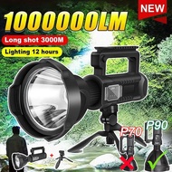 1000000LM XHP90 Torch Light LED Flashlight USB Rechargeable Searchlight Waterproof Spotlight lampu s