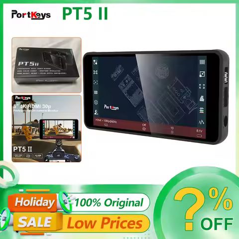 PORTKEYS PT5 II 5" 4K PT6 ii PT5 2 HDMI-compatible Portable Touchscreen/Non-Touch Screen Monitor wit