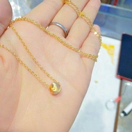 Singapore Ready Stock Gold Chain 916 Original Gold Necklace Transfer Beads Clavicle Necklace Jewelry Necklace for Women