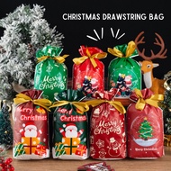 (READY STOCK) Christmas Drawstring Bags || Xmas Candy Bag Gift Bags Goodie Bag || Christmas Wrapper Gift Packaging