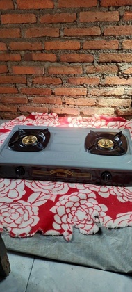 Kompor Gas 2 Tungku merek Rinnai Turbo Api Lilin Tipe 602 REKONDISI