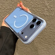 Airbag Protection Anti-slip Frame Metal Lens Frame Glacier Blue Wine Red Shock-resistant Phone Case 
