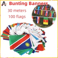 30M World Flags String 100 Countries Multi Cultural Party Fiesta Flag Banner Polyester Banderitas