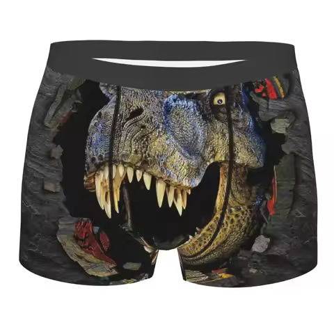 Custom Jurassic Park Logo Underwear Men Breathbale Dinosaur Movie Boxer Briefs