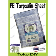 JUMBO Blue/White PE Tarpaulin Sheet 65GSM 6' x 30' Canopy Tent Khemah Canvas Waterproof UV Protection Tear Proof