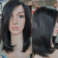 wig bob panjang human hair 100% rambut asli. ads
