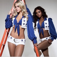 [Hot Sale] 4115 Murmna Brand Foreign Trade ebay Split Blue Star Cheerleading Clothing Ready Stock Wh