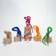 Hanging Perfume Glass Bottle 8 Ml Oval Print Color Wooden Lid Box / Glass Bottle / Perfume Glass Bot