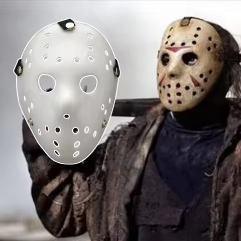 Mask New Freddy vs Jason Horror Fun Mask All White Pure White Jason Scary Mask Halloween Party Cospl