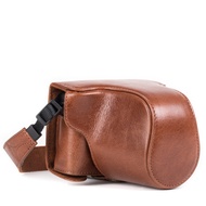MegaGear MG664 Canon EOS M10 Ever Ready Genuine Leather Camera Case with Strap, Dark Brown