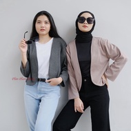 Women's Short Crop top - Korean Blazer Women's Long Sleeve - Outer Blazer - Fleece Sweater