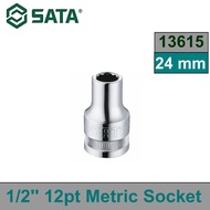 Socket 1/2′′ Drive 12 Point Metric Std Length Sockets 24mm 13615 SATA